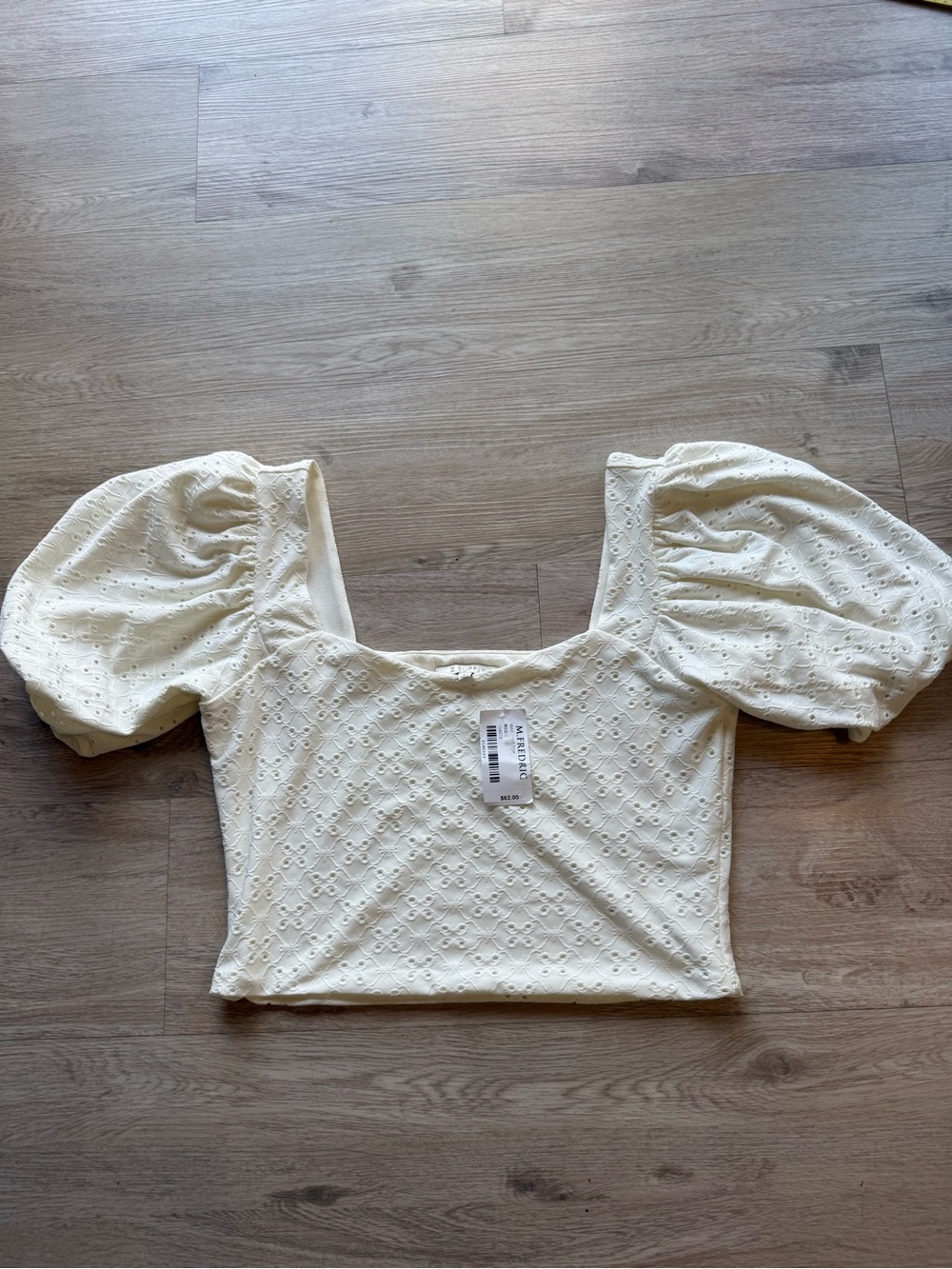 NWT Z Supply Cream Eyelet Knit Top